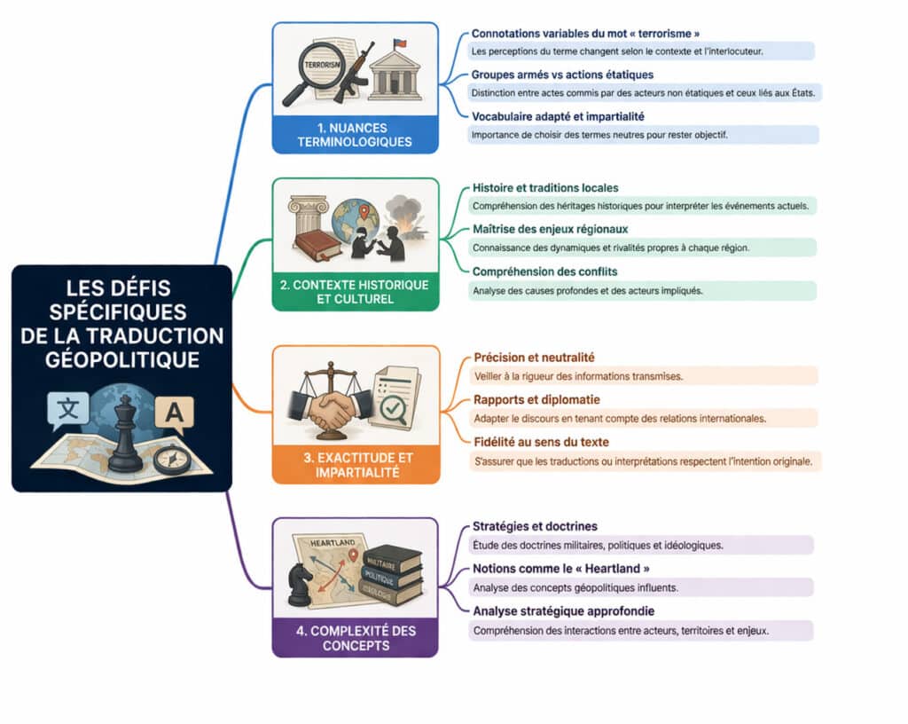 Les defis specifiques de la traduction geopolitique -